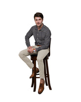 BLUE WITH IVORY CLASSY CHECKS COTTON SHIRT